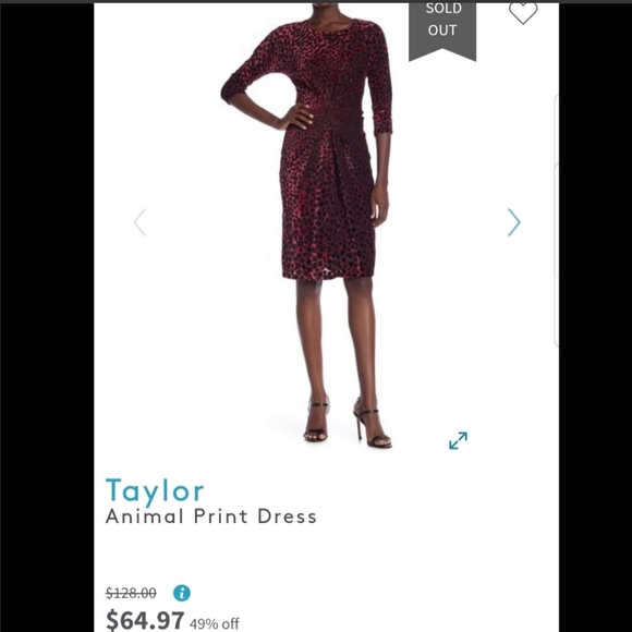 Taylor animal print dress NWT - Picture 3 of 4